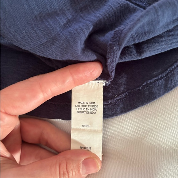 Luck Brand Navy Sleevless Top with Patterned Design - Picture 9 of 9